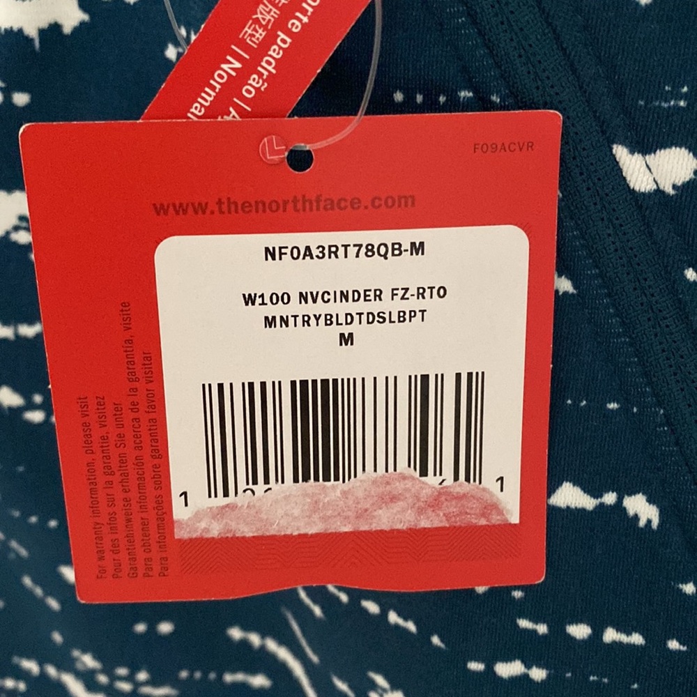 NEW The North Face 100 Cinder Full Zip Jacket Monterey Blue Print - sz Medium - Picture 6 of 7
